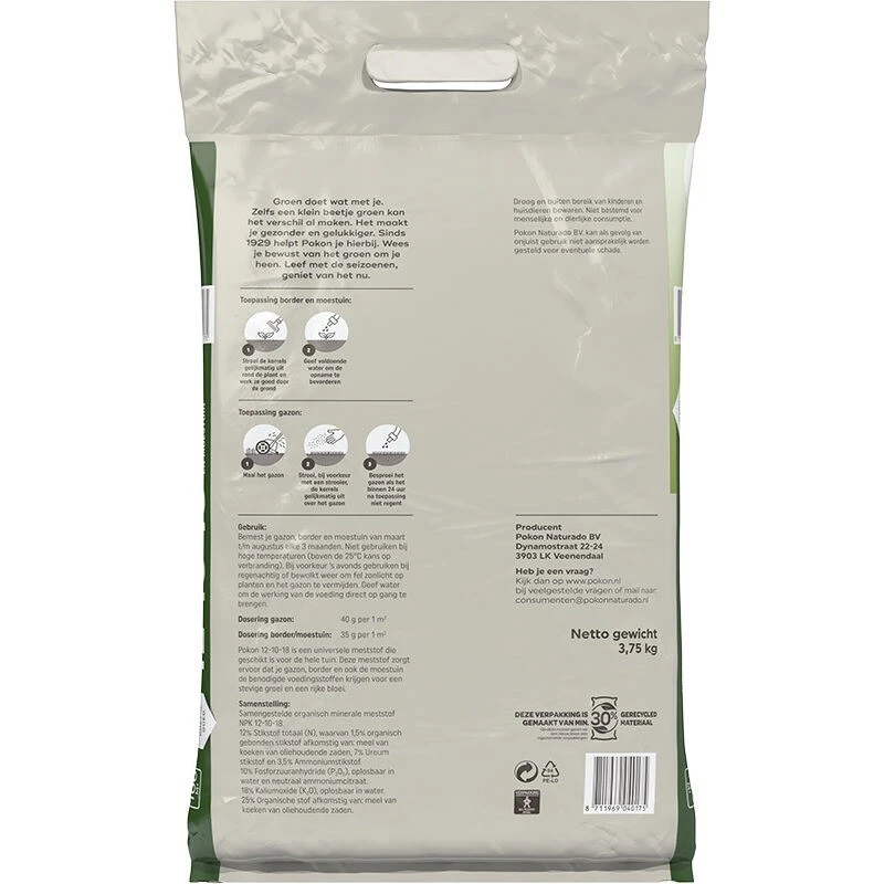 Pokon Tuinmest 12-10-18 3,75 Kg 4 Pokon Tuinmest 12-10-18 3,75 Kg - Afbeelding 2